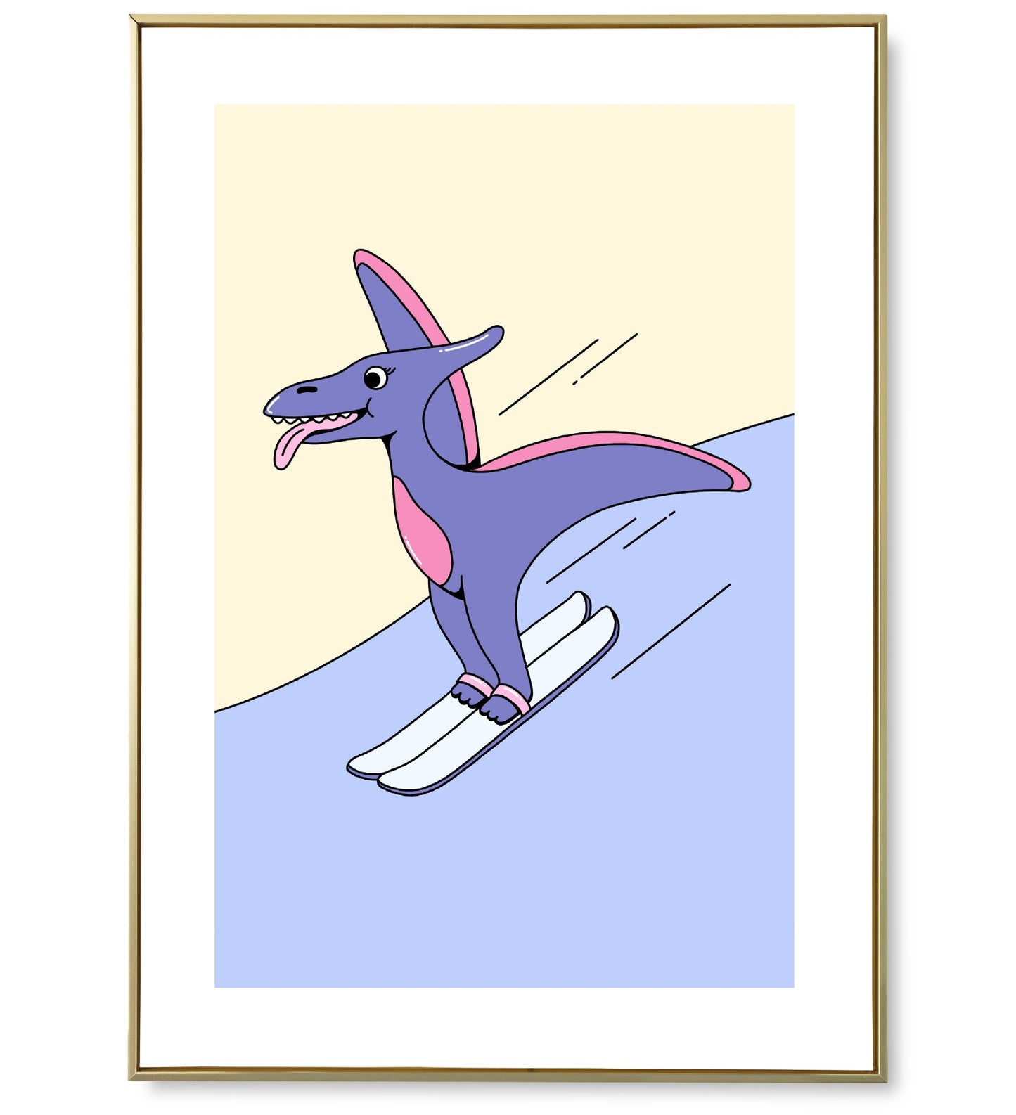 Affiche Dinosaure Ski