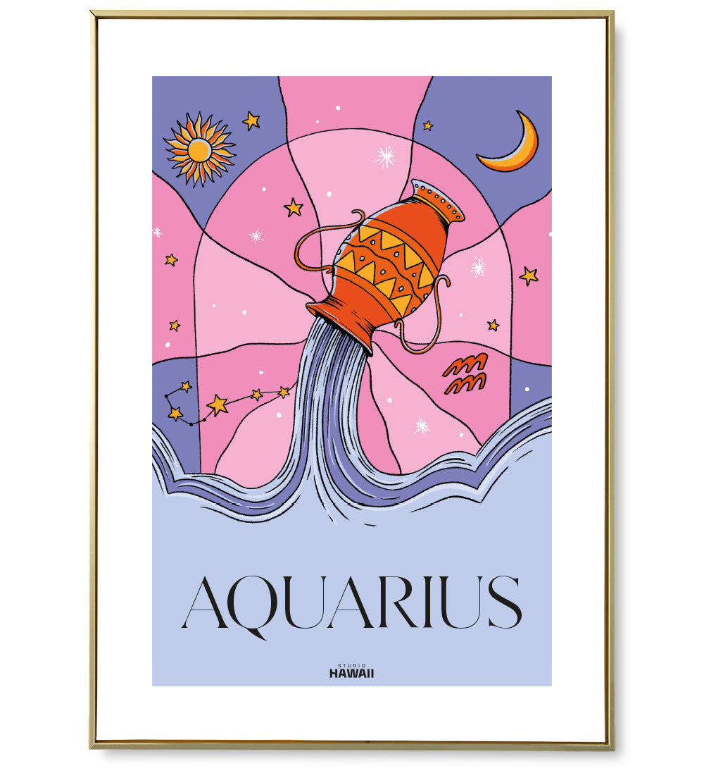 Affiche astro Aquarius