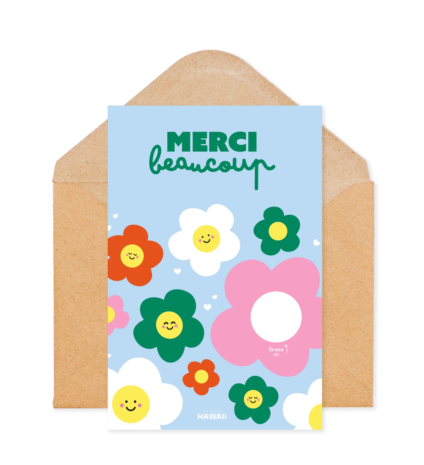 Carte Merci Beaucoup - Fleurs