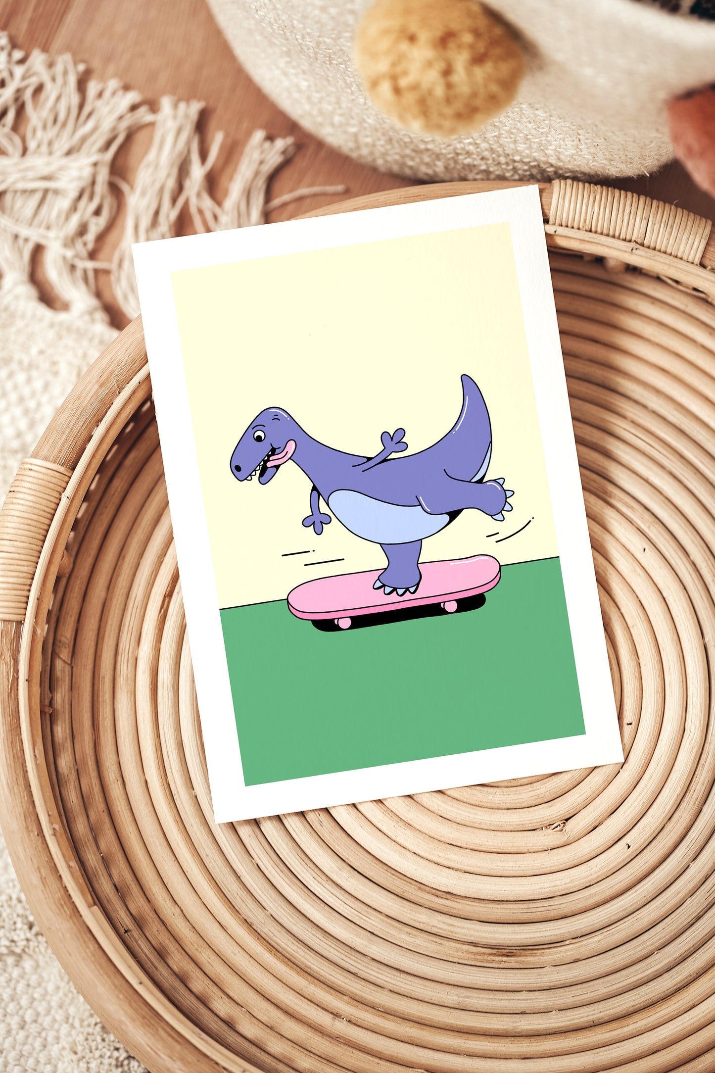 Affiche Dinosaure Skate