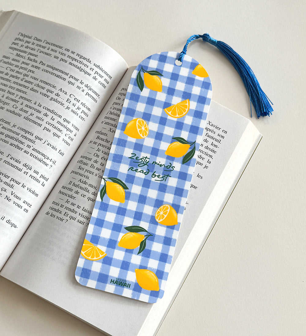 Marque-page citrons & vichy
