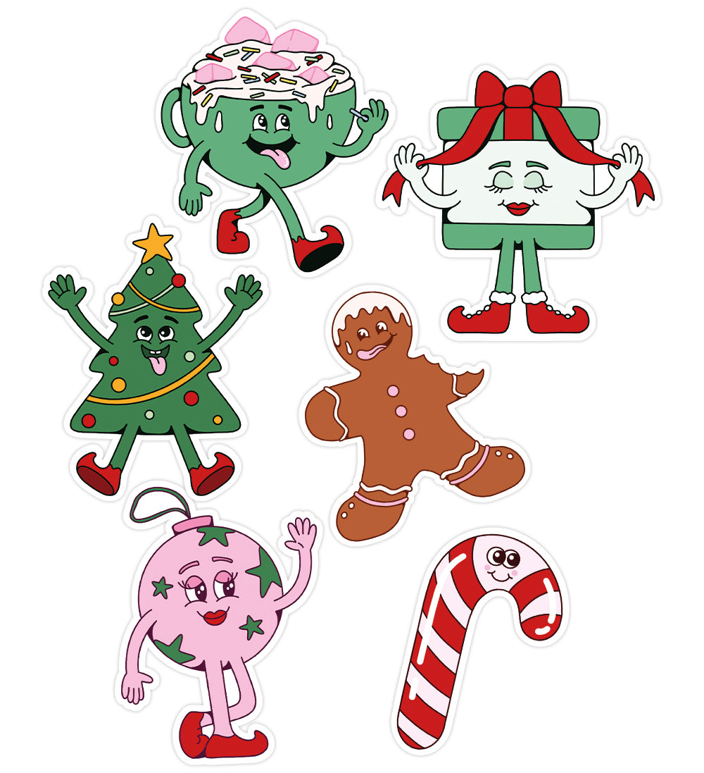 Pack 6 stickers de Noël
