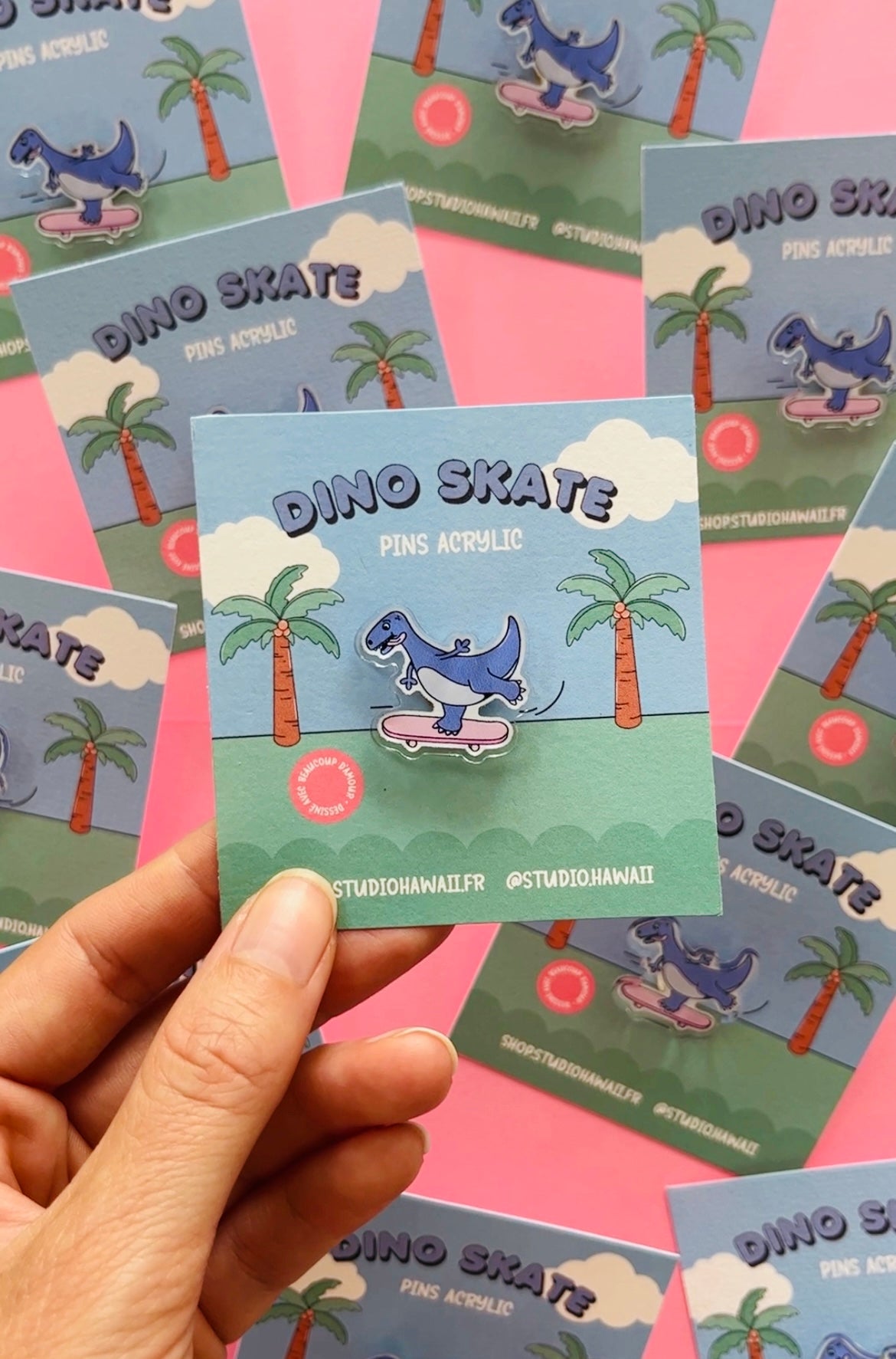 Pins acrylique Dino Skate