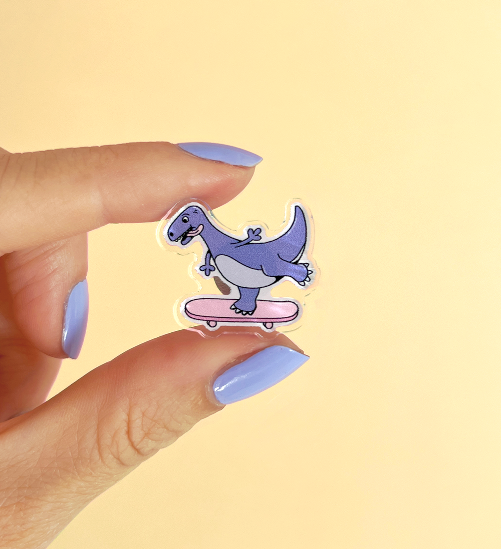 Pins acrylique Dino Skate