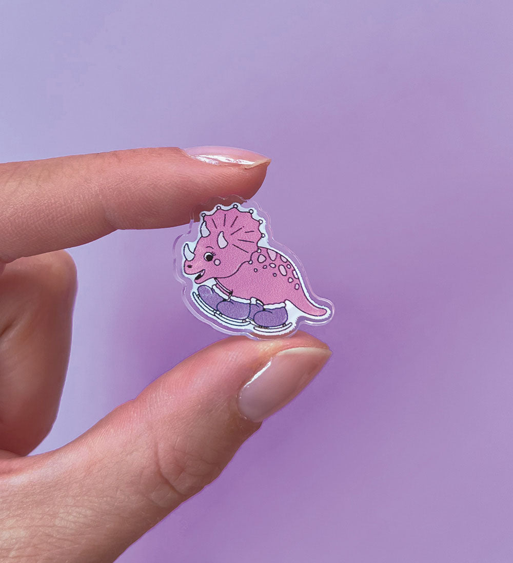 Pins acrylique Dino on ice