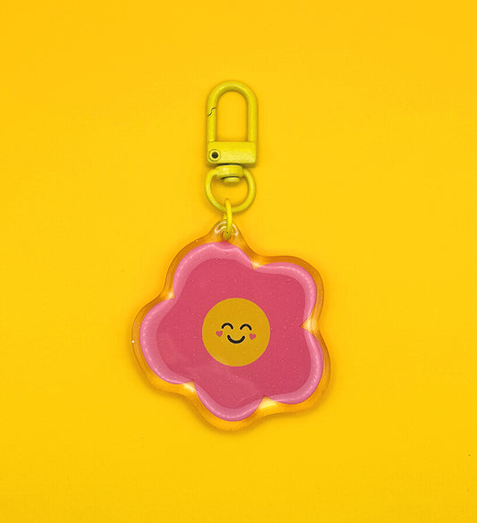 Porte-clés Fleur rose