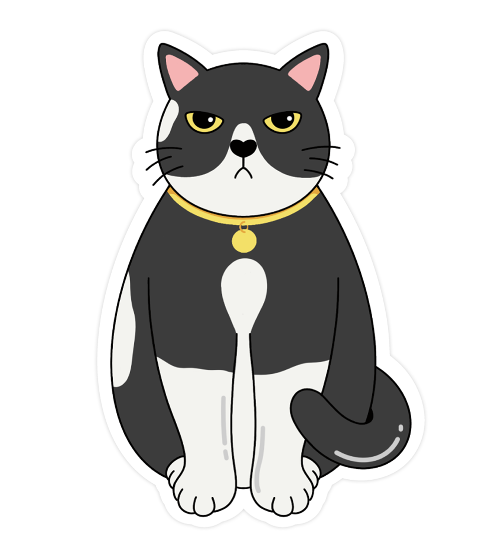 Sticker chat grincheux