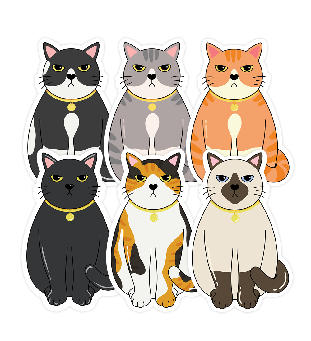 Sticker chat grincheux