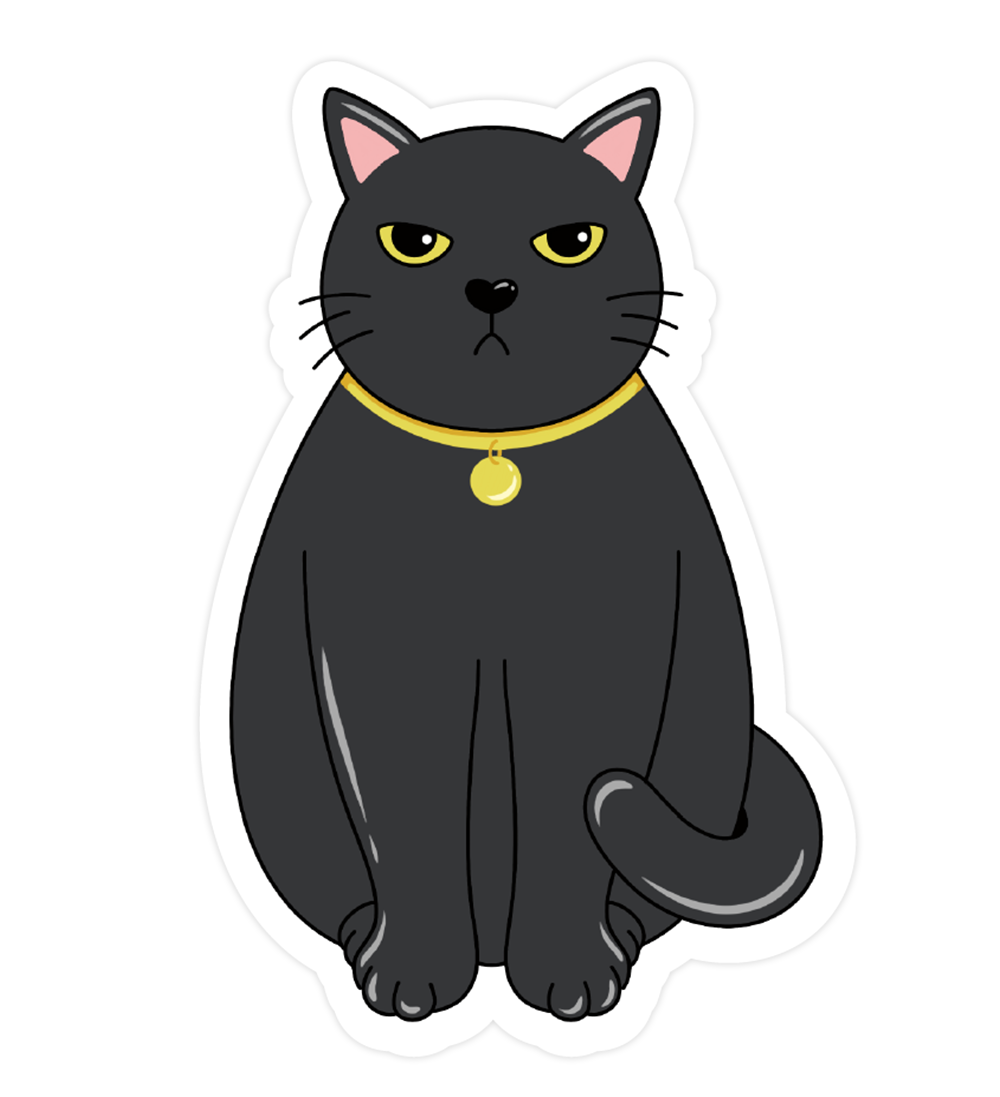 Sticker chat grincheux