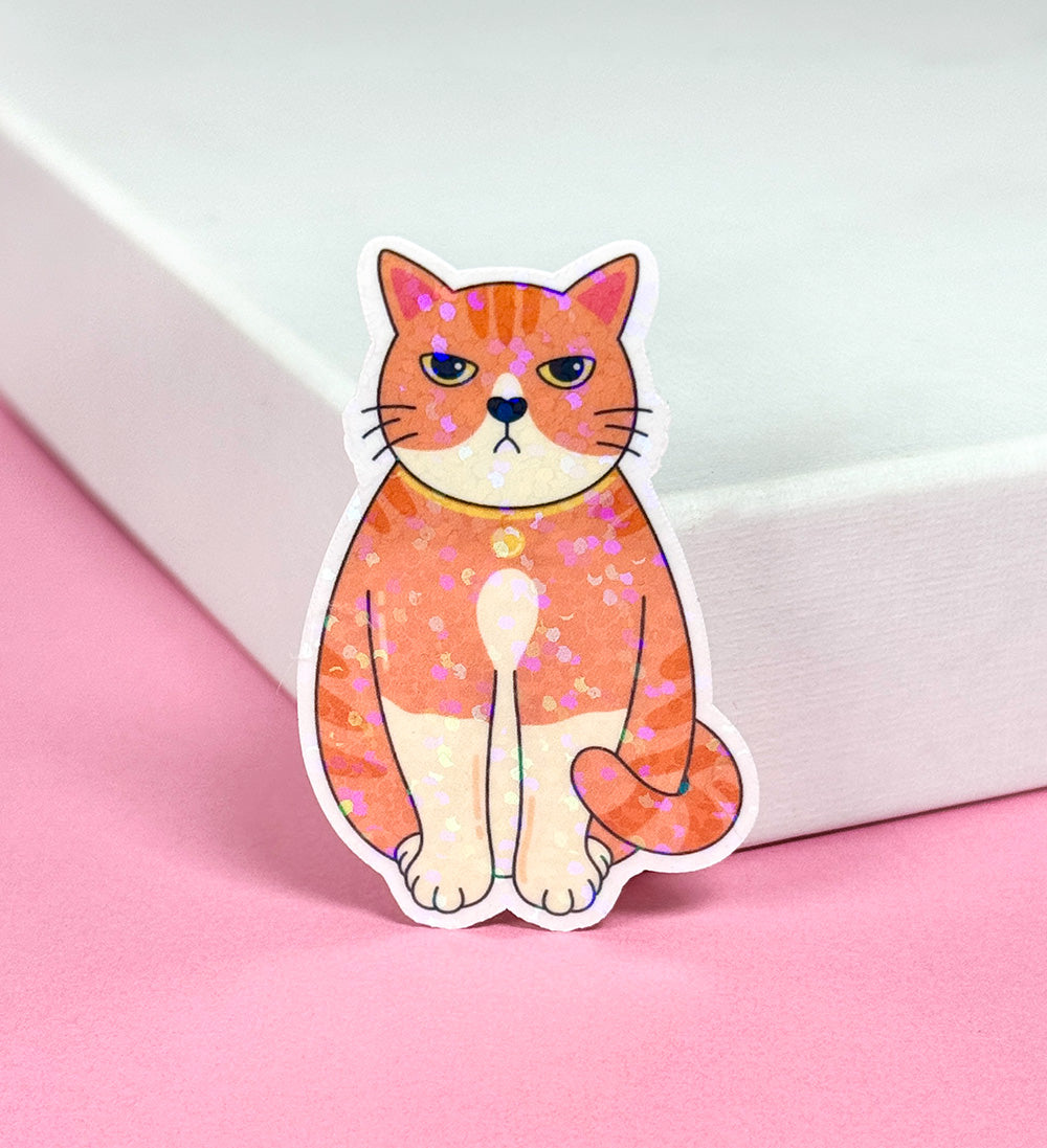 Sticker chat grincheux