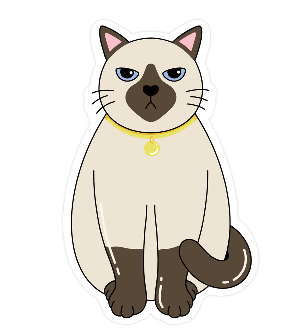 Sticker chat grincheux