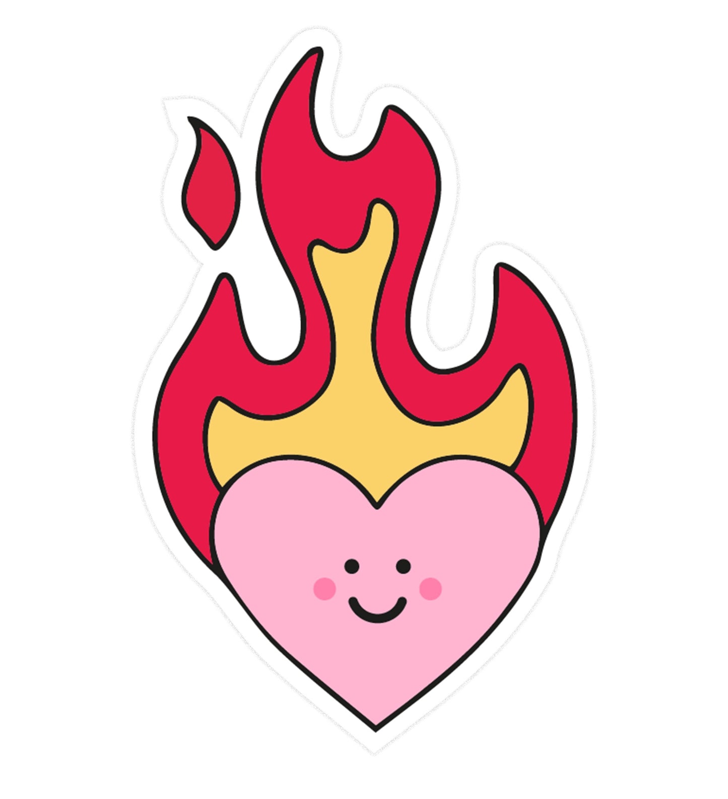 Sticker Coeur enflammé