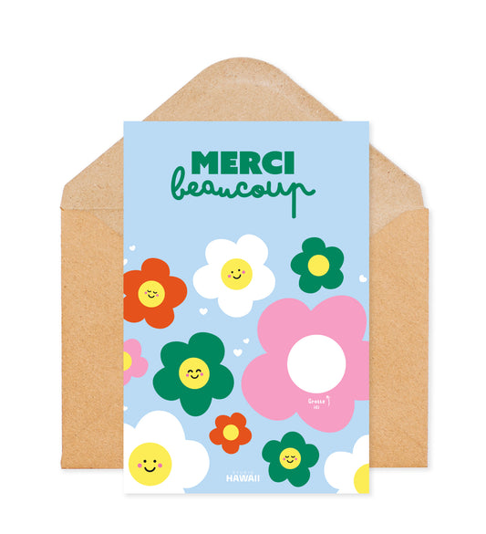 Carte Merci Beaucoup - Fleurs