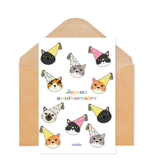 Carte d'anniversaire Chat grincheux