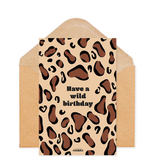 Carte d'anniversaire léopard