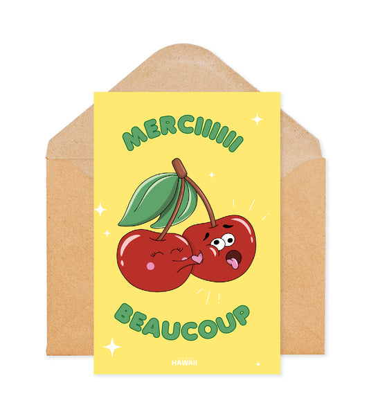 Carte Merci Beaucoup - Cerises
