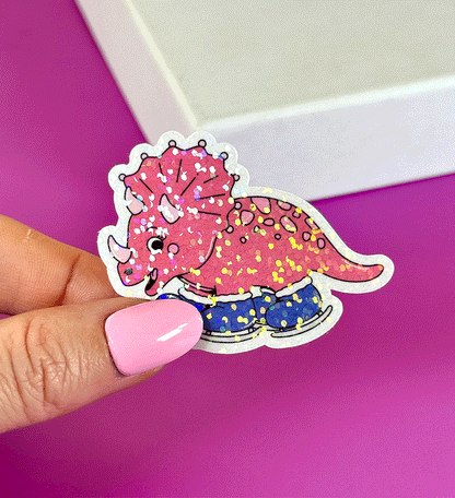 Sticker Dino Patins à glace