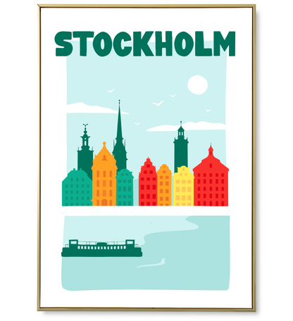 Affiche ville Stockholm