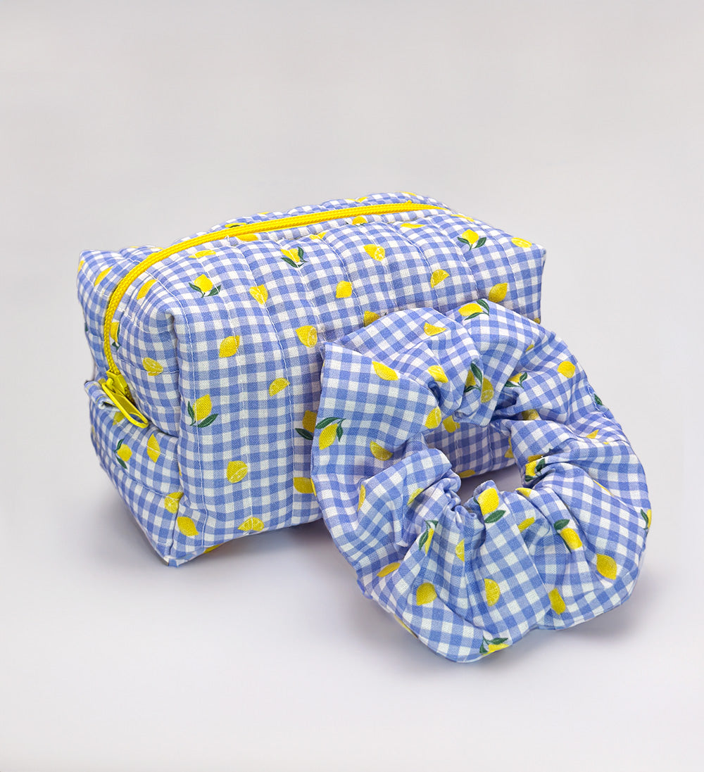 Lot trousse + Choucou vivhy bleu et citrons