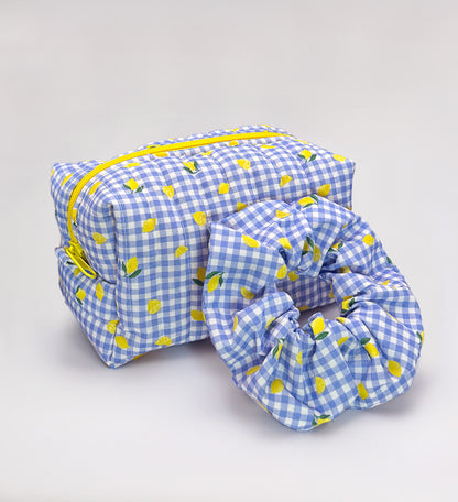 Lot trousse + Choucou vivhy bleu et citrons