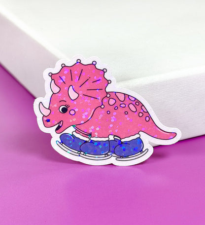 Sticker Dino Patins à glace