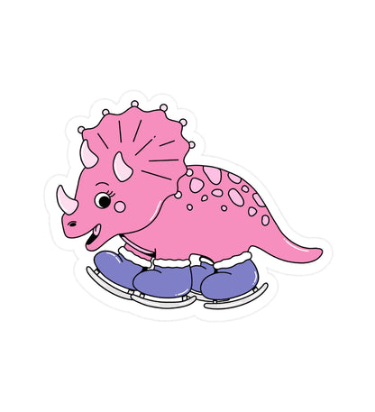 Sticker Dino Patins à glace