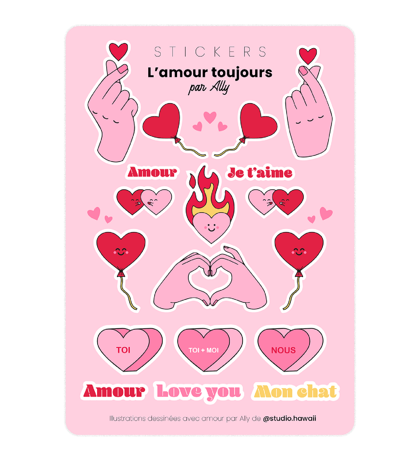 Planche stickers Amour toujours