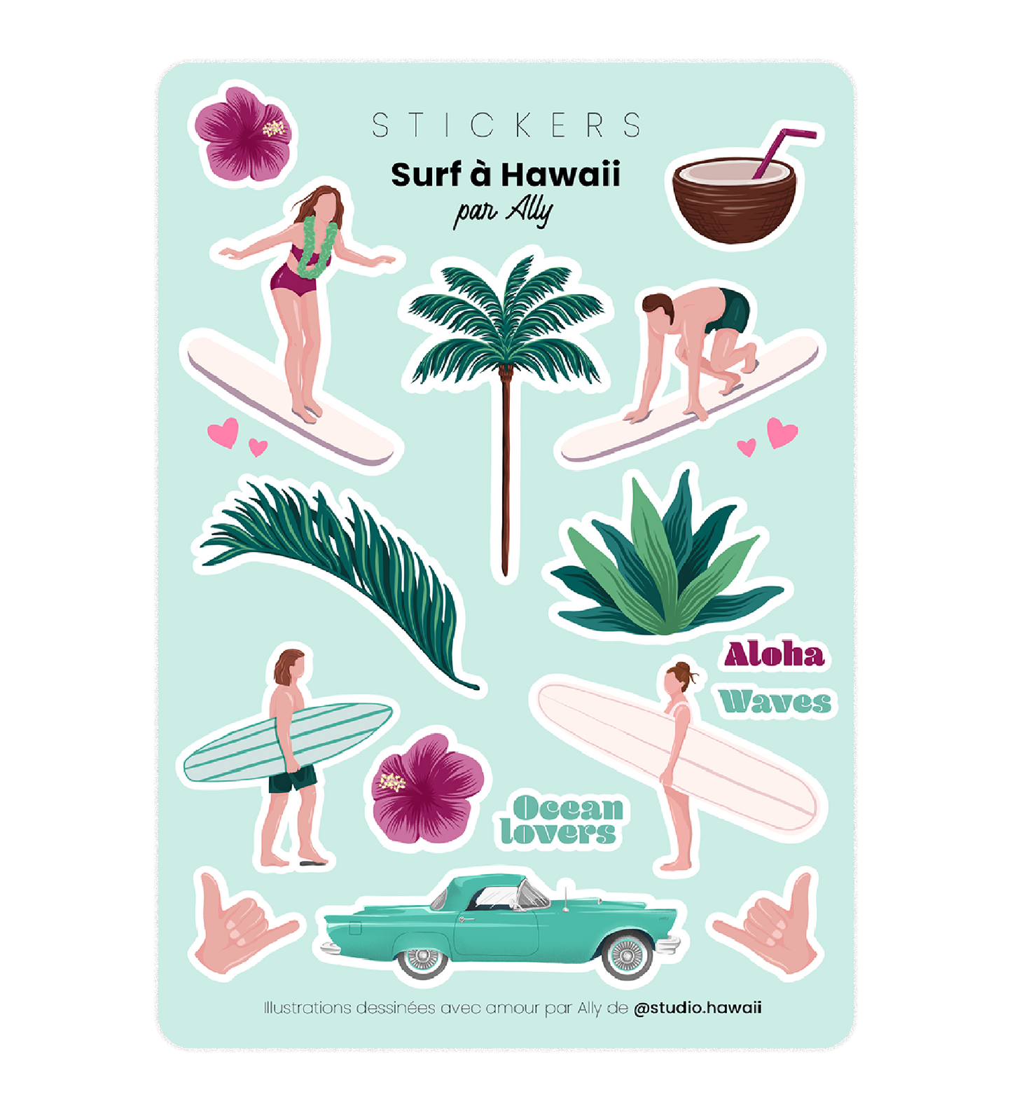 Planche stickers Surf