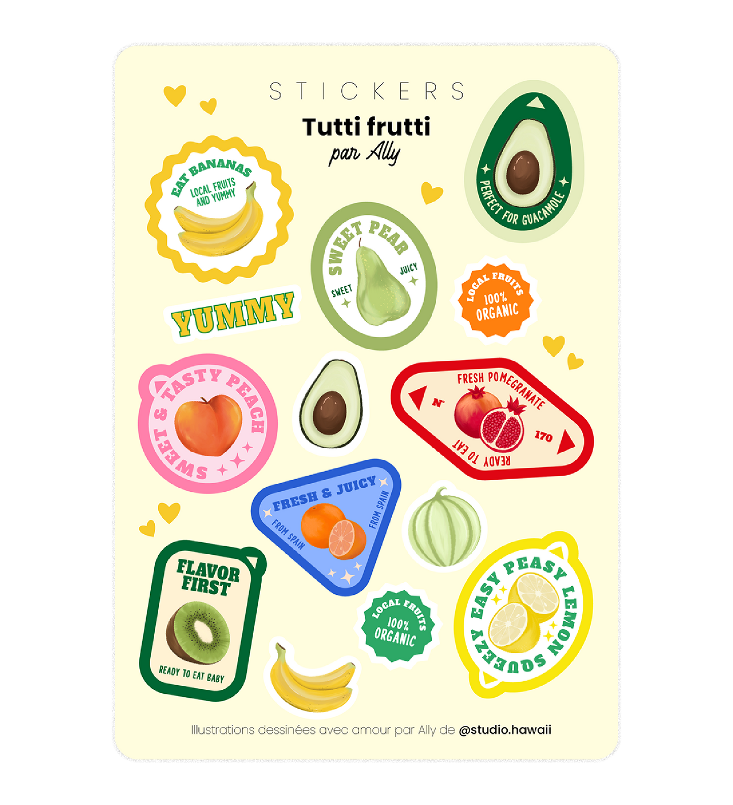 Planche stickers Tutti Fruitti